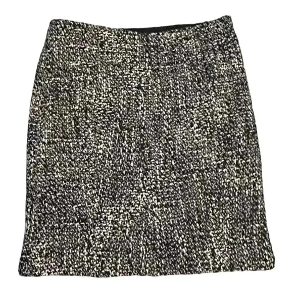 Size 8 Cynthia Steffe Skirt Black/White Wool Cotton Blend Black Lining - Picture 12 of 12